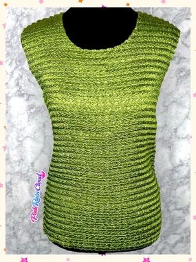 Nicola 90s Chartreuse Green Popcorn Texture Top Women’s XL